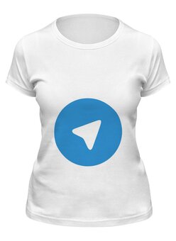 Заказать женскую футболку в Москве. Футболка классическая Логотип Telegram от YellowCloverShop - готовые дизайны и нанесение принтов.