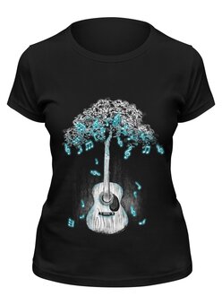 Заказать женскую футболку в Москве. Футболка классическая Музыкальное дерево от printik - готовые дизайны и нанесение принтов.
