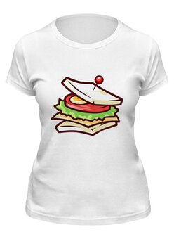 Заказать женскую футболку в Москве. Футболка классическая Сендвич от Polilog - готовые дизайны и нанесение принтов.