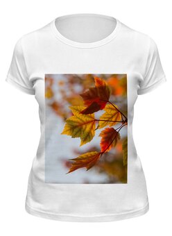 Заказать женскую футболку в Москве. Футболка классическая Осень от FireFoxa - готовые дизайны и нанесение принтов.