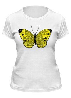 Заказать женскую футболку в Москве. Футболка классическая Бабочка от BAD OWL - готовые дизайны и нанесение принтов.