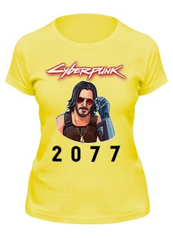 Заказать женскую футболку в Москве. Футболка классическая Cyberpunk 2077 от T-shirt print  - готовые дизайны и нанесение принтов.