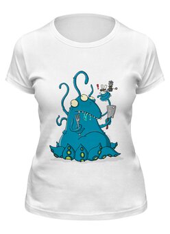 Заказать женскую футболку в Москве. Футболка классическая Slug Hunters от CrChicken - готовые дизайны и нанесение принтов.