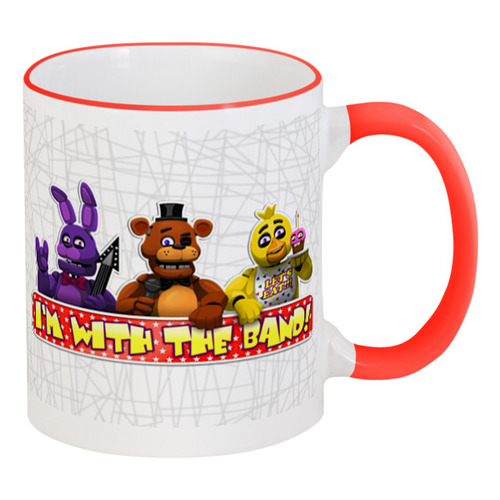 Заказать кружку в Москве. Кружка с цветной ручкой и ободком ✪Five Nights at Freddy's✪ от balden - готовые дизайны и нанесение принтов.