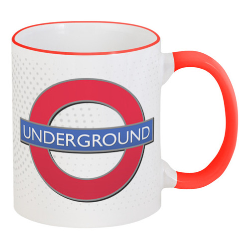 Заказать кружку в Москве. Кружка с цветной ручкой и ободком ☮The London Underground☮ от balden - готовые дизайны и нанесение принтов.