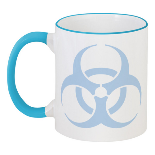 Заказать кружку в Москве. Кружка с цветной ручкой и ободком Biohazard от Jimmy Flash - готовые дизайны и нанесение принтов.