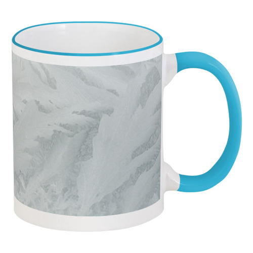 Заказать кружку в Москве. Кружка с цветной ручкой и ободком Морозный узор от Anstey  - готовые дизайны и нанесение принтов.