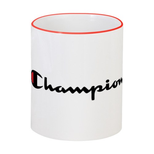 Заказать кружку в Москве. Кружка с цветной ручкой и ободком Champion от DESIGNER   - готовые дизайны и нанесение принтов.