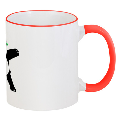 Заказать кружку в Москве. Кружка с цветной ручкой и ободком Dab Panda  от DESIGNER   - готовые дизайны и нанесение принтов.