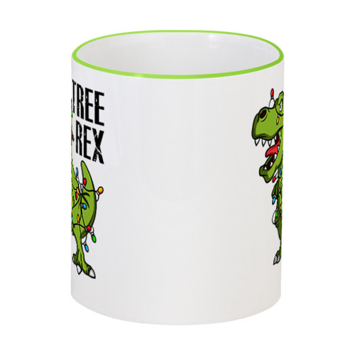 Заказать кружку в Москве. Кружка с цветной ручкой и ободком ✪ TREE REX ✪ от balden - готовые дизайны и нанесение принтов.