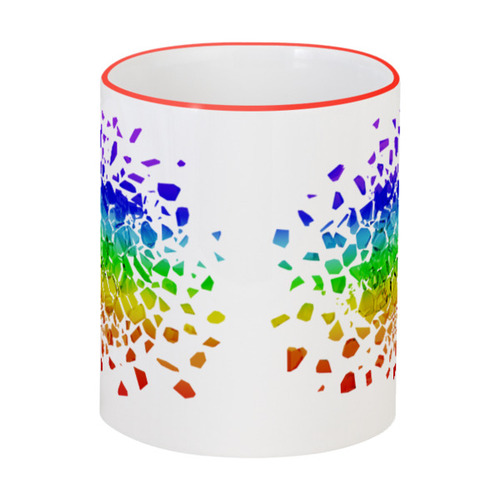 Заказать кружку в Москве. Кружка с цветной ручкой и ободком Rainbow от FireFoxa - готовые дизайны и нанесение принтов.