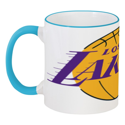 Заказать кружку в Москве. Кружка с цветной ручкой и ободком Lakers от Nalivaev - готовые дизайны и нанесение принтов.