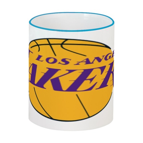 Заказать кружку в Москве. Кружка с цветной ручкой и ободком Lakers от Nalivaev - готовые дизайны и нанесение принтов.
