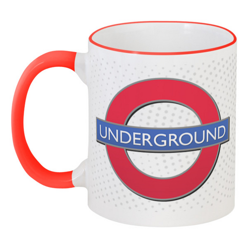Заказать кружку в Москве. Кружка с цветной ручкой и ободком ☮The London Underground☮ от balden - готовые дизайны и нанесение принтов.