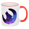 Заказать кружку в Москве. Кружка с цветной ручкой и ободком Space animals от FireFoxa - готовые дизайны и нанесение принтов.