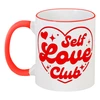 Заказать кружку в Москве. Кружка с цветной ручкой и ободком Self Love Club от Александр Серебренников - готовые дизайны и нанесение принтов.