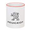 Заказать кружку в Москве. Кружка с цветной ручкой и ободком PEUGEOT от DESIGNER   - готовые дизайны и нанесение принтов.