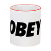 Заказать кружку в Москве. Кружка с цветной ручкой и ободком OBEY  от DESIGNER   - готовые дизайны и нанесение принтов.