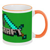 Заказать кружку в Москве. Кружка с цветной ручкой и ободком Minecraft  от T-shirt print  - готовые дизайны и нанесение принтов.