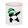 Заказать кружку в Москве. Кружка с цветной ручкой и ободком Dab Panda  от DESIGNER   - готовые дизайны и нанесение принтов.