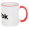 Заказать кружку в Москве. Кружка с цветной ручкой и ободком TikTok  от DESIGNER   - готовые дизайны и нанесение принтов.