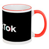 Заказать кружку в Москве. Кружка с цветной ручкой и ободком TikTok  от DESIGNER   - готовые дизайны и нанесение принтов.
