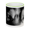 Заказать кружку в Москве. Кружка с цветной ручкой и ободком Wolf_tea от Paw Lite - готовые дизайны и нанесение принтов.