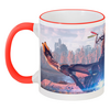 Заказать кружку в Москве. Кружка с цветной ручкой и ободком Horizon Zero Dawn от GeekFox  - готовые дизайны и нанесение принтов.