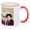 Заказать кружку в Москве. Кружка с цветной ручкой и ободком One direction от aleks_say - готовые дизайны и нанесение принтов.