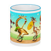 Заказать кружку в Москве. Кружка с цветной ручкой и ободком Забавные животные от svetlanas - готовые дизайны и нанесение принтов.