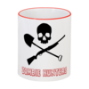 Заказать кружку в Москве. Кружка с цветной ручкой и ободком Zombie Hunters от shinko - готовые дизайны и нанесение принтов.