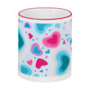 Заказать кружку в Москве. Кружка с цветной ручкой и ободком Ледяные сердца от IrinkaArt  - готовые дизайны и нанесение принтов.