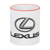 Заказать кружку в Москве. Кружка с цветной ручкой и ободком LEXUS  от DESIGNER   - готовые дизайны и нанесение принтов.