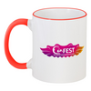 Заказать кружку в Москве. Кружка с цветной ручкой и ободком Q-FEST cup от msnus - готовые дизайны и нанесение принтов.