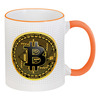 Заказать кружку в Москве. Кружка с цветной ручкой и ободком ✿BITCOIN✿ от balden - готовые дизайны и нанесение принтов.
