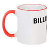 Заказать кружку в Москве. Кружка с цветной ручкой и ободком Billie Eilish от DESIGNER   - готовые дизайны и нанесение принтов.