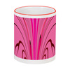 Заказать кружку в Москве. Кружка с цветной ручкой и ободком Розовые волны от Alexey Evsyunin - готовые дизайны и нанесение принтов.