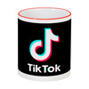 Заказать кружку в Москве. Кружка с цветной ручкой и ободком TikTok  от DESIGNER   - готовые дизайны и нанесение принтов.