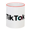 Заказать кружку в Москве. Кружка с цветной ручкой и ободком TikTok  от DESIGNER   - готовые дизайны и нанесение принтов.