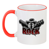 Заказать кружку в Москве. Кружка с цветной ручкой и ободком Rock music от gopotol - готовые дизайны и нанесение принтов.