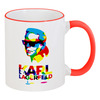 Заказать кружку в Москве. Кружка с цветной ручкой и ободком Karl Lagerfeld от Leichenwagen - готовые дизайны и нанесение принтов.