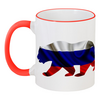 Заказать кружку в Москве. Кружка с цветной ручкой и ободком Русский Медведь от FireFoxa - готовые дизайны и нанесение принтов.