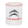 Заказать кружку в Москве. Кружка с цветной ручкой и ободком Citroen от DESIGNER   - готовые дизайны и нанесение принтов.