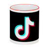 Заказать кружку в Москве. Кружка с цветной ручкой и ободком TikTok  от DESIGNER   - готовые дизайны и нанесение принтов.