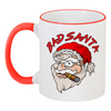 Заказать кружку в Москве. Кружка с цветной ручкой и ободком BadSanta от balden - готовые дизайны и нанесение принтов.