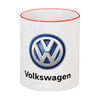 Заказать кружку в Москве. Кружка с цветной ручкой и ободком Volkswagen от DESIGNER   - готовые дизайны и нанесение принтов.