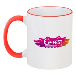 Заказать кружку в Москве. Кружка с цветной ручкой и ободком Q-FEST cup от msnus - готовые дизайны и нанесение принтов.