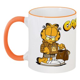 Заказать кружку в Москве. Кружка с цветной ручкой и ободком ❖ Garfield Shopping ❖ от balden - готовые дизайны и нанесение принтов.