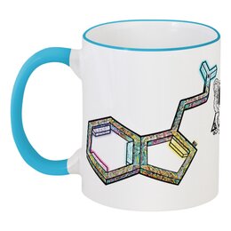 Заказать кружку в Москве. Кружка с цветной ручкой и ободком DMT Molecule Color Cup от Triponautica - готовые дизайны и нанесение принтов.