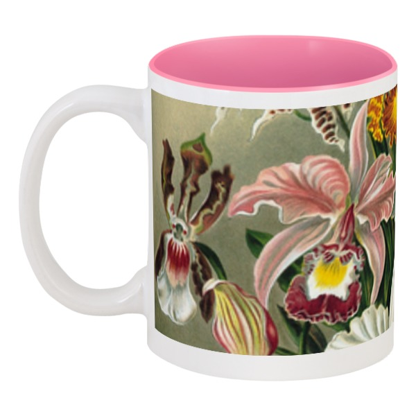 Printio Кружка цветная внутри Любимой маме (орхидеи эрнста геккеля) кружка для чая пасхальный венок ева чашка с принтом пасхальный подарок любимой маме сестре подруге бабушке
